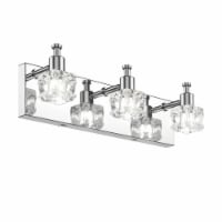 3-Lights Modern Bathroom Vanity Light Crystal Light Fixture Chrome Plated
