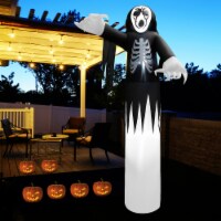 12 FT Tall Halloween Inflatable Skeleton Ghost Spooky Halloween Blow Up Backyard Decor