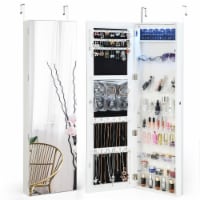Wall Door Mounted Jewelry Cabinet Armoire Full Length Frameless LED Mirror White