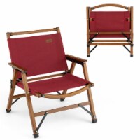 Patio Portable Camping Chair Folding Compact Beach Chair Solid Bamboo Frame