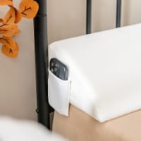 Queen Size Bed Wedge Pillow with Side Pocket Bed Gap Filler 60'' x 10'' x 6'' White
