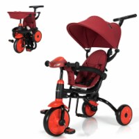 Gymax 6-in-1 Foldable Baby Tricycle Toddler Bike Stroller W/ Adjustable Handle Red
