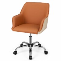 Adjustable Desk Chair PU Leather Office Chair Swivel Leisure Task Arm Chair