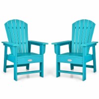 Gymax Set of 2 Kids Patio Adirondack Chair Armchair Weather Resistance Outdoor Chair