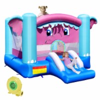 Gymax Inflatable Bounce House 3-in-1 Elephant Theme Inflatable Castle w/ 480W Blower