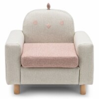 Kids Dinosaur/Panda/Chick Sofa Wooden Armrest Chair Couch w/ Thick Cushion Beech Legs Gift