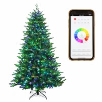 6/7/8 FT Pre-lit Artificial Christmas Tree w/ APP Control & 15 Lighting Modes 8 ft