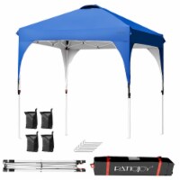 6.6x6.6 FT Pop up Canopy Tent Shelter Height Adjustable w/ Roller Bag Blue