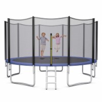 Gymax 8/10/12/14/15/16 FT Outdoor Trampoline Bounce Combo W/Safety Closure Net Ladder Black