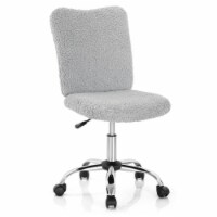 Armless Leisure Office Chair Adjustable Swivel Task Chair Grey