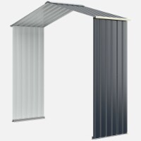 Outdoor Storage Shed Extension Kit for 7/9.1/11.2 ft Shed Width Grey Grey for 7 ft Shed