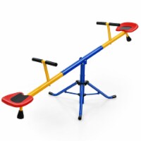 Gymax Kids Seesaw Swivel Teeter Totter Playground Equipment 360° Rotation