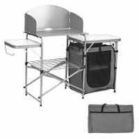 Folding Outdoor Camping Table Portable BBQ Grill Table w/ Storage Bag