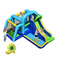 Inflatable Bouncer Climbing Bounce House Kids Slide Park Ball Pit w/ 750W Blower