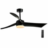 52'' Reversible Ceiling Fan with Light 2700K/4200K/6500K LED Ceiling Fan Black