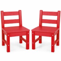 Gymax 2 PCS Kids Chairs Indoor Outdoor Heavy-Duty All-Weather Children Learning Chair Red