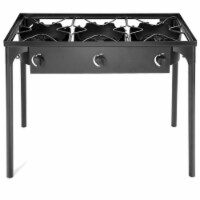 Outdoor 3-Burner Stove High Pressure Propane Gas Camp Stove 225,000 BTU