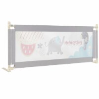 Gymax 77'' Bed Rails for Toddlers Vertical Lifting Baby Bedrail Guard with Lock Grey