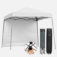 10ft X 10ft Pop Up Tent Slant Leg Canopy W/ Roll-up Side Wall White