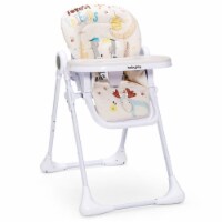 Baby High Chair Folding Feeding Chair W/ Multiple Recline & Height Positions Beige