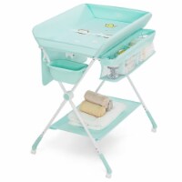 Foldable Baby Changing Table Infant Newborn Nursery Organizer w/ Water Basin Blue