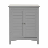 Elegant Home Fashions Bathroom Wooden Floor Storage Cabinet w/ Adjustable Shelves, Gray