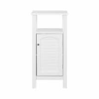 Elegant Home Fashions Wooden Bathroom Floor Cabinet & Shelf 1 Door White S0669