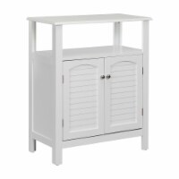 Elegant Home Fashions Wooden Bathroom Floor Cabinet & Shelf 2 Door White S0670