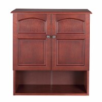 Elegant Home Fashions Wooden Bathroom Wall Storage Cabinet Living Room Space Saver, Brown