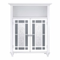 Elegant Home Fashions Wooden Bathroom Floor Storage Cabinet Room Space Saver Organizer, White