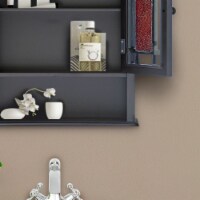 Teamson Home Wooden Bathroom Wall Storage Cabinet Space Saver Organizer, Espresso