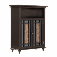Elegant Home Fashions Wooden Bathroom Floor Storage Cabinet Space Saver, Dark Espresso