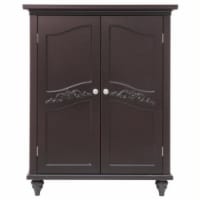 Elegant Home Fashions Wooden Bathroom Floor Storage Cabinet Room Space Saver Espresso