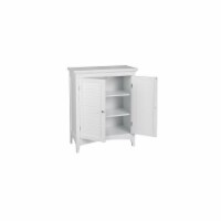 Elegant Home Fashions Wooden Bathroom Free Standing Storage Cabinet Room Space Saver, White