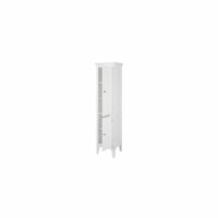 Elegant Home Fashions Wooden Bathroom Linen Storage Cabinet Living Room Organizer, White