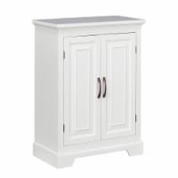 Elegant Home Fashions Wooden Bathroom Freestanding Floor Storage Cabinet Space Saver, White