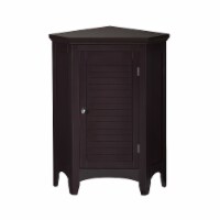 Elegant Home Fashions Wooden Bathroom Stand Corner Floor Storage Cabinet Space Saver, Brown