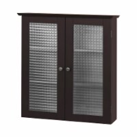 Elegant Home Fashions Wooden Bathroom Wall Storage Cabinet Space Saver Organizer, Brown