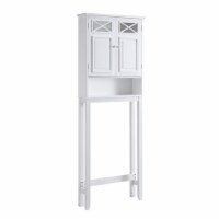 Teamson Home Dawson Wooden Space Saver with Cross Molding and 2 Doors, White