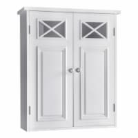 Elegant Home Fashions Wooden Bathroom Cross Molding Wall Storage Cabinet Space Saver, White
