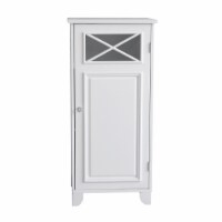 Elegant Home Fashions Wooden Space Saver Bathroom Floor Cabinet & Adjustable Storage, White