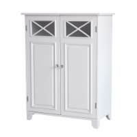 Elegant Home Fashions Wooden Bathroom Floor Cabinet 2 Doors White Dawson 6841