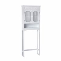 Elegant Home Fashions Bathroom Over the Toilet Cabinet with Adjust Storage Shelf White