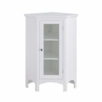 Elegant Home Fashions Wooden Bathroom Corner Storage Cabinet Floor Space Saver with Shelves