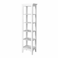 Elegant Home Fashions Wooden Bathroom Cabinet Linen Storage Standing White 7091
