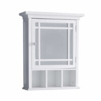 Elegant Home Fashions Wooden Bathroom Storage Medicine Cabinet Organizer w/ Mirror Door White
