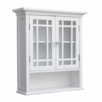 Elegant Home Fashions Wooden Bathroom Wall Storage Cabinet Space Saver Organizer, White