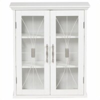 Teamson Home Delaney Removable Wooden Wall Cabinet with 2 Doors- White
