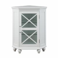 Elegant Home Fashions Wooden Bathroom Corner Floor Storage Cabinet Room Space Saver, White