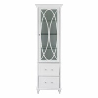 Elegant Home Fashions Florence Wooden Linen Tower Cabinet with Storage, White ELG-636S